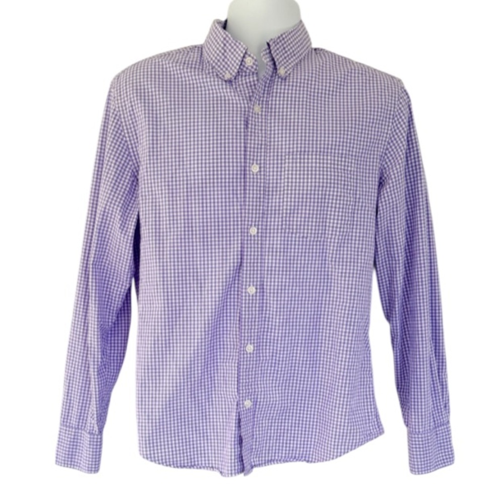 J. Crew purple plaid flex washed slim untucked button down dress shirt medium